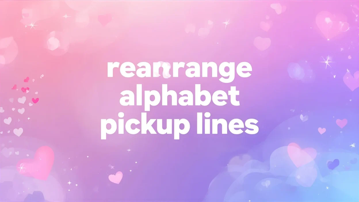 rearrange alphabet pickup lines