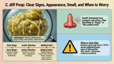what does c diff poop look like